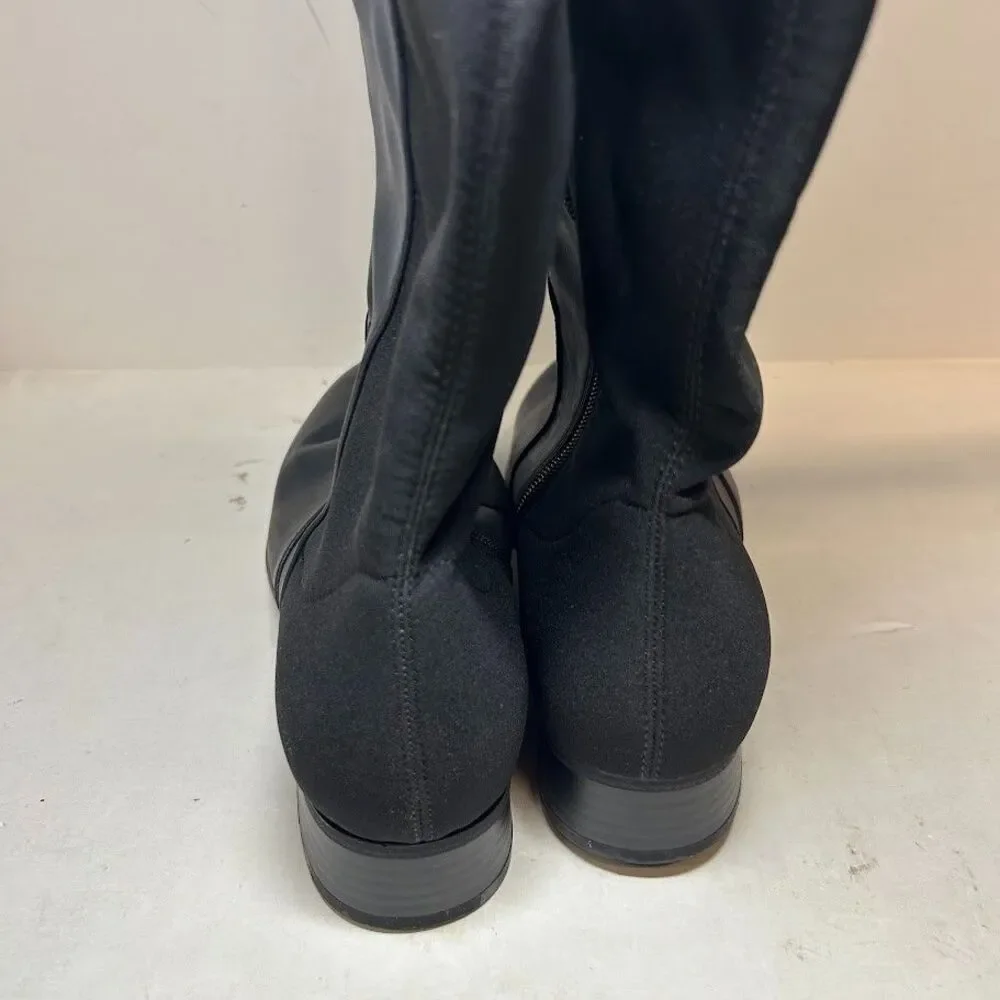 Marc Fisher Womens 8 M Black Faux Leather Terra Over The Knee Boots DISPLAY RW2